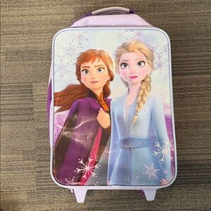 Frozen Kids Rolling Suitcase with Anna & Elsa - Purple/Pink